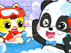 Игра Jigsaw Puzzle: Baby Panda Shower Time