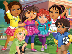 Игра Jigsaw Puzzle: Dora Into City