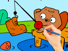 Игра Coloring Book: Fishing Squirrel