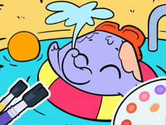 Игра Coloring Book: Elephant Swim