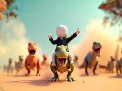 Игра Stickman: Dinosaur arena