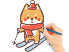 Игра Coloring Book: Skiing Puppy